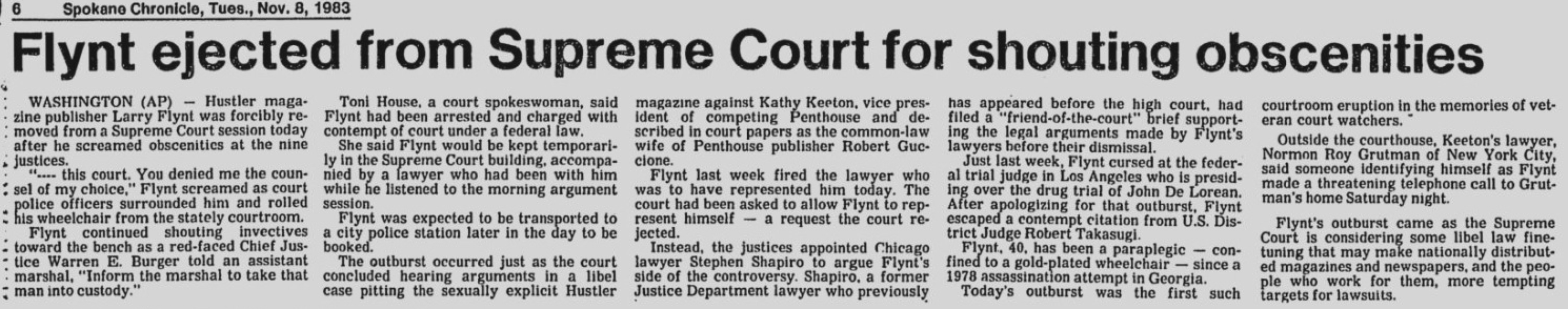 Spokane Chronicle November 1983